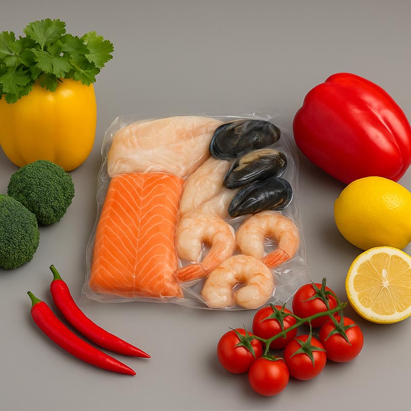 Вакуумна термозбіжна плівка PVDC для морепродуктів
